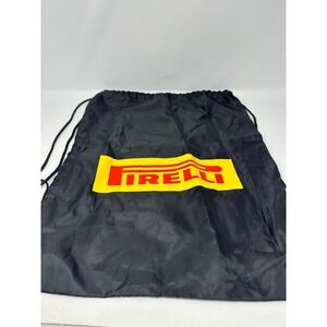 Pirelli Drawstring Backpack Black Yellow Red Logo Cinch Bag Racing Sport